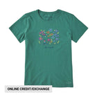 Life Is Good Women's Wildflower Bike Short Sleeve Crusher Tee - Spruce Green - Lenny's Shoe & Apparel