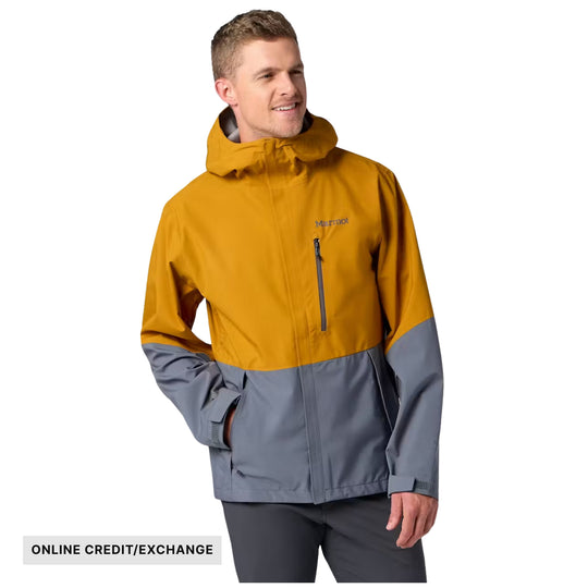 Marmot Men's PreCip Evo Pro Rain Jacket - Honey Glaze/Steel Onyx - ONLINE CREDIT/EXCHANGE - Lenny's Shoe & Apparel