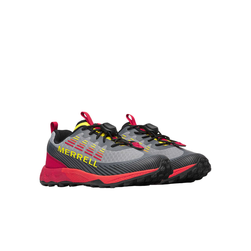Merrell Big Kids' Agility Peak Trail Running Shoes - Grey/Lava - Lenny's Shoe & Apparel