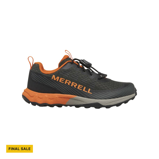 Merrell Big Kids' Agility Peak Trail Running Shoes - Olive/Black/Orange - FINAL SALE - Lenny's Shoe & Apparel