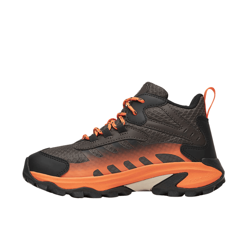 Merrell Big Kids' Moab Speed 2 Mid Waterproof Hiking Boots - Gunsmoke/Orange - Lenny's Shoe & Apparel