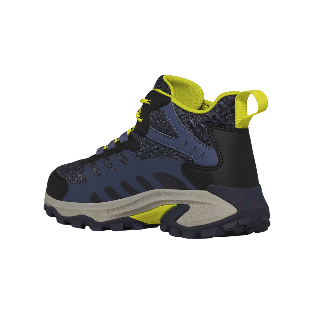 Merrell Big Kids' Moab Speed 2 Mid Waterproof Hiking Boots - Navy/Hi Viz - Lenny's Shoe & Apparel