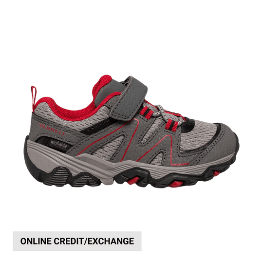 Merrell Little Kids' Trail Quest Jr. Shoes - Grey/Black/Red - Lenny's Shoe & Apparel