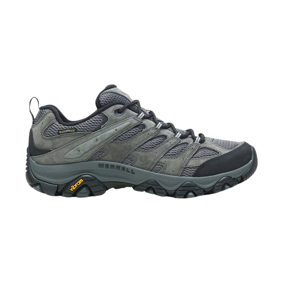 Gray low-top hiking shoe with black overlays, mesh panels, and a lugged outsole