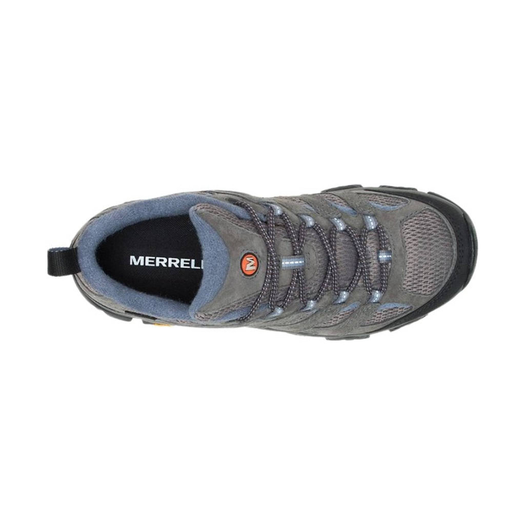 Gray Merrell hiking shoe on a white background