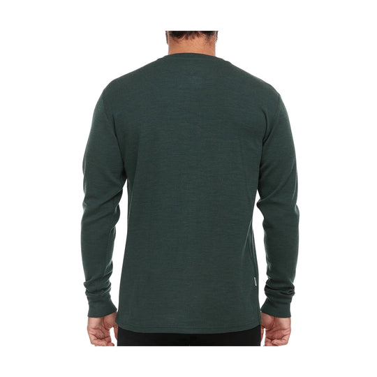 Dark green long-sleeve shirt shown from the back