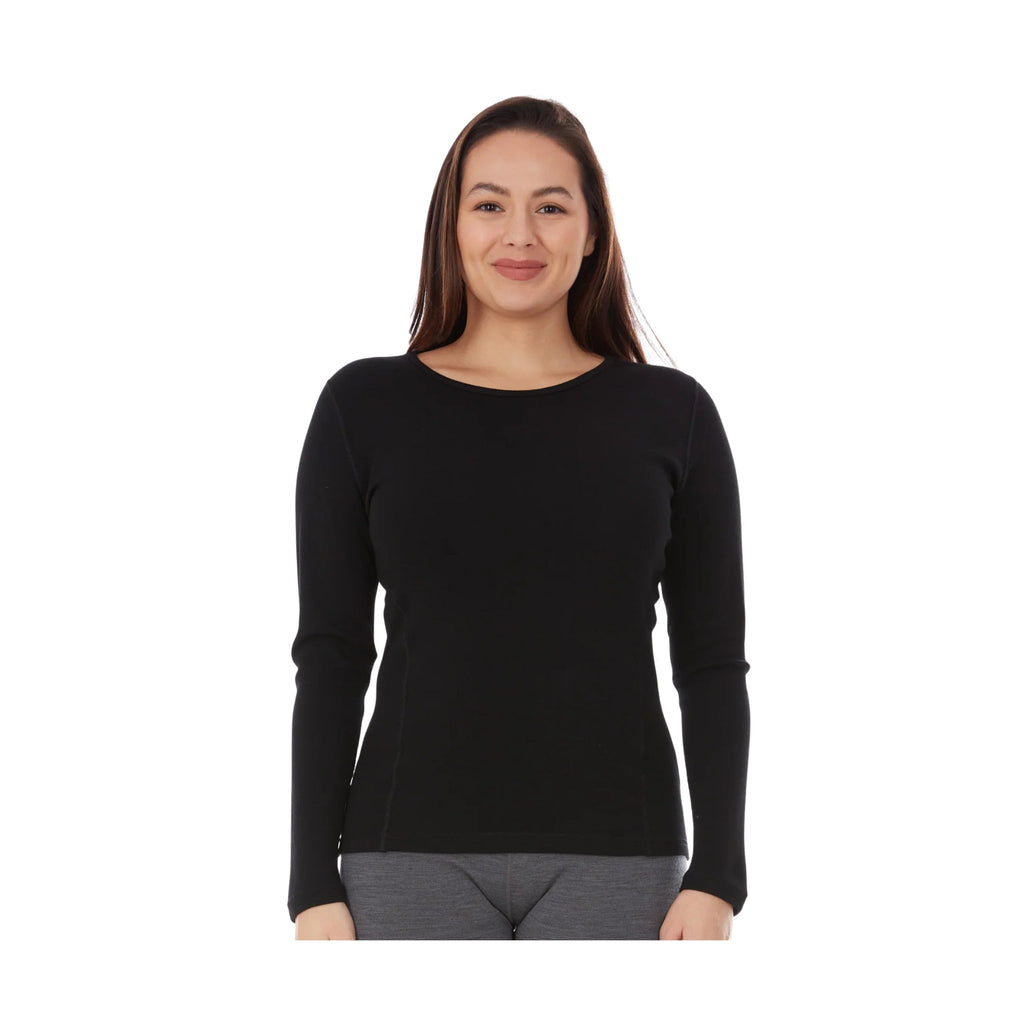 Minus 33 Women's Midweight Base Layer Crew - Black - Lenny's Shoe & Apparel
