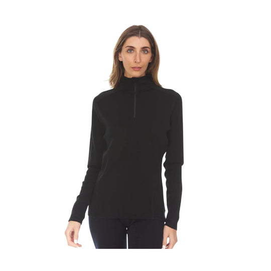 Minus 33 Women's Midweight Sequoia Quarter Zip - Black - Lenny's Shoe & Apparel