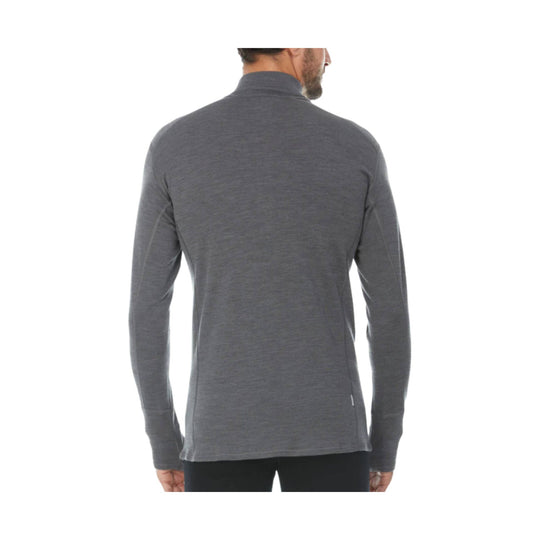 Gray long-sleeve quarter-zip pullover shown from the back