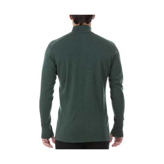Dark green long-sleeve quarter-zip top shown from the back