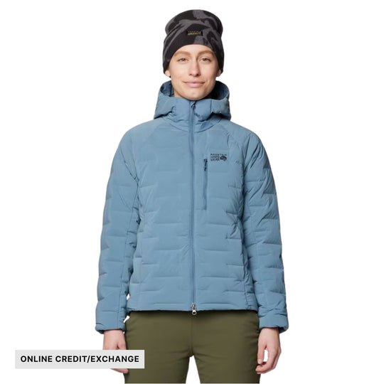 Mountain Hardware Women's Stretchdown Hoody - Adriatic Blue Heather - ONLINE CREDIT/EXCHANGE - Lenny's Shoe & Apparel