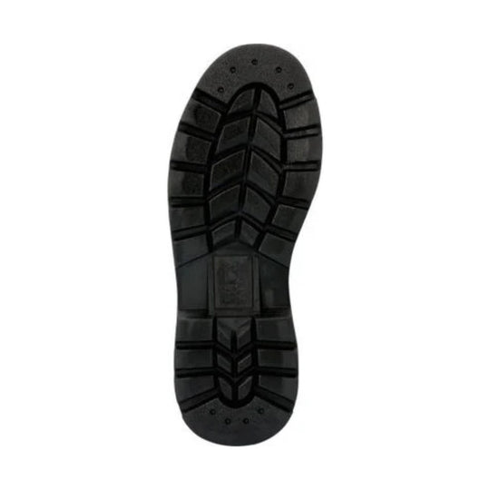 Black rubber boot outsole with deep lug tread