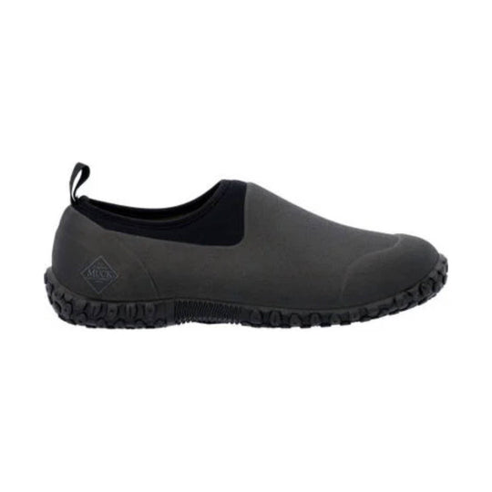 Black slip-on rubber boot with ankle pull tab and chunky lug sole