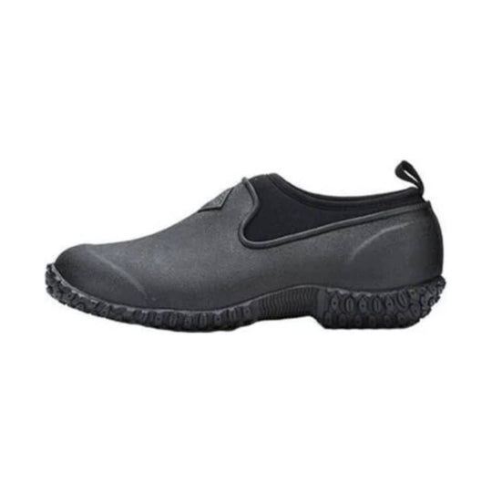 Black rubber shoe on a white background