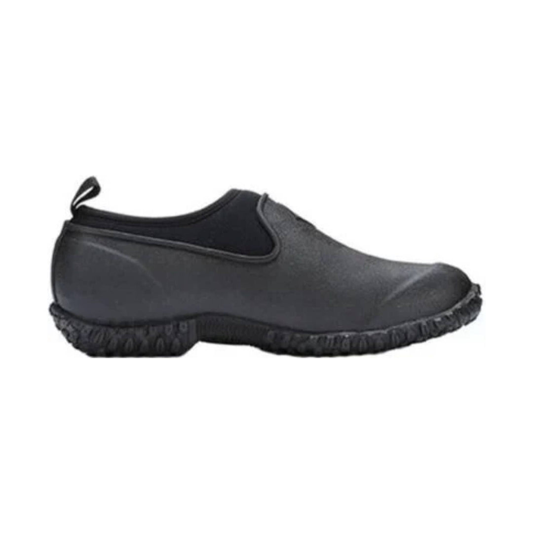 Black rubber shoe on a white background
