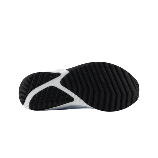 Black and white athletic shoe outsole with textured tread pattern