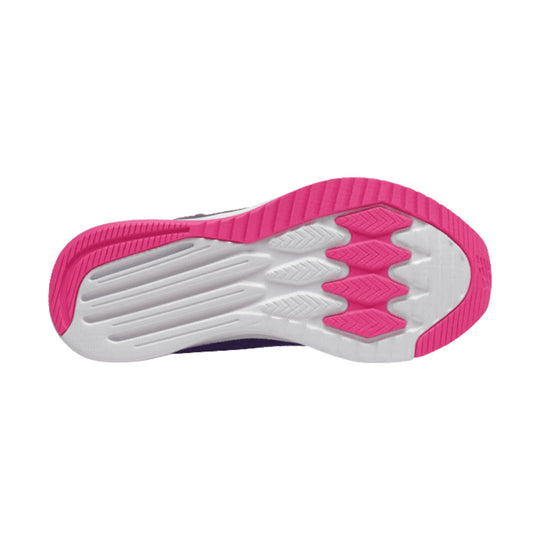 White sneaker outsole with pink rubber tread accents