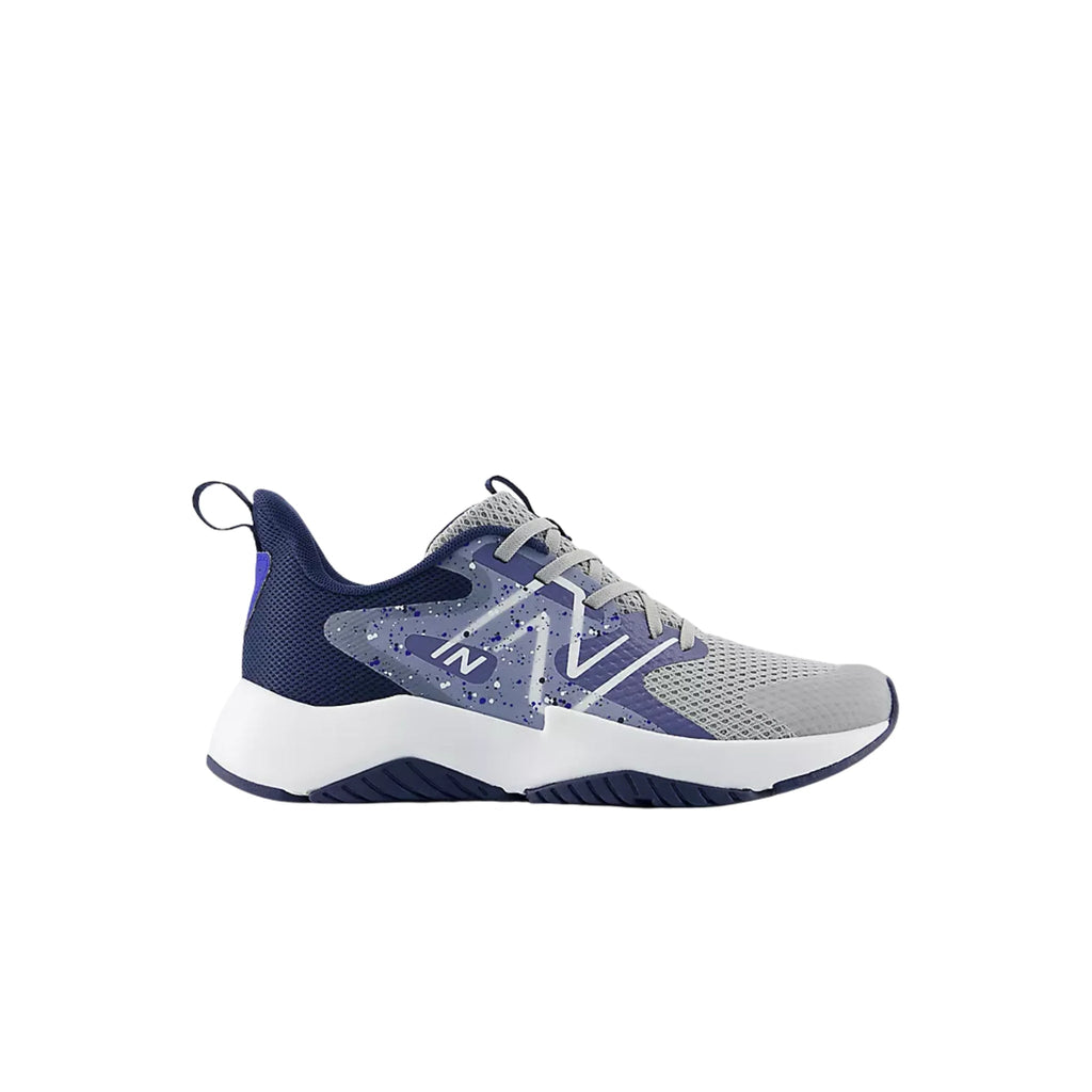 New Balance Big Kids' Rave Run v2 Lace Shoes - Raincloud with Dream State and NB Navy - Lenny's Shoe & Apparel