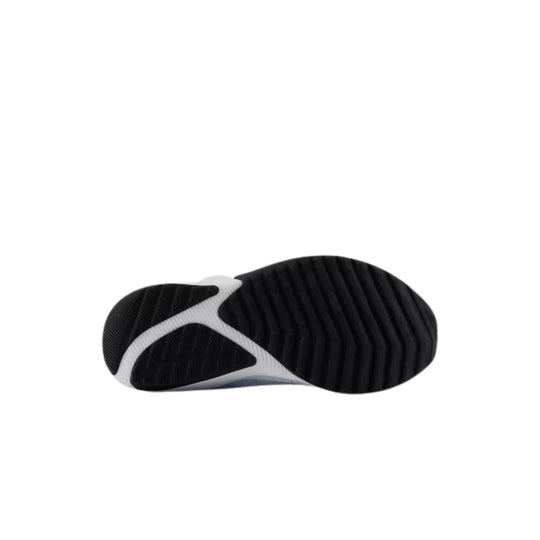 Black and white shoe outsole with deep tread pattern