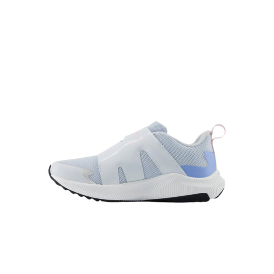 Light blue and white kids' athletic sneaker with BOA closure, mesh upper, and thick ribbed sole