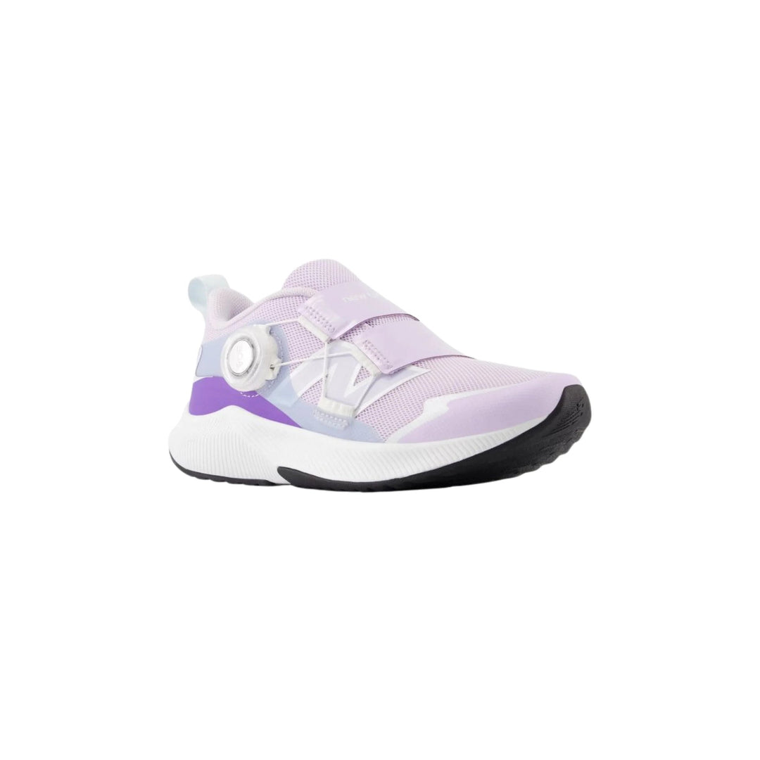 Light pink and lavender kids' sneaker with a BOA dial closure and black toe outsole