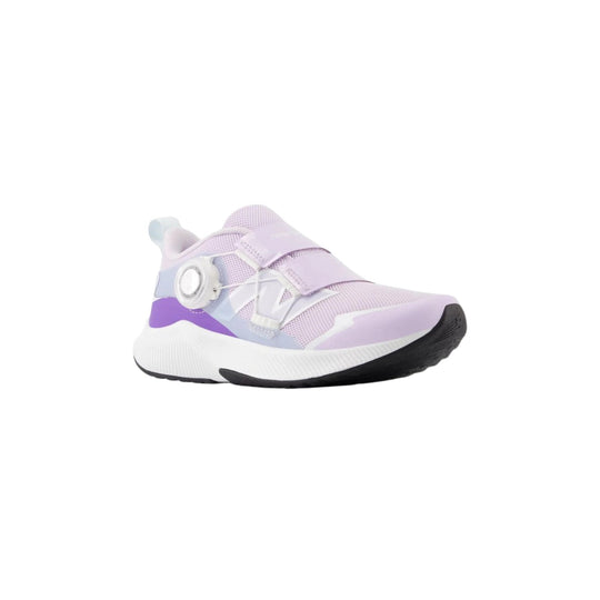 Light pink and lavender kids' sneaker with a BOA dial closure and black toe outsole