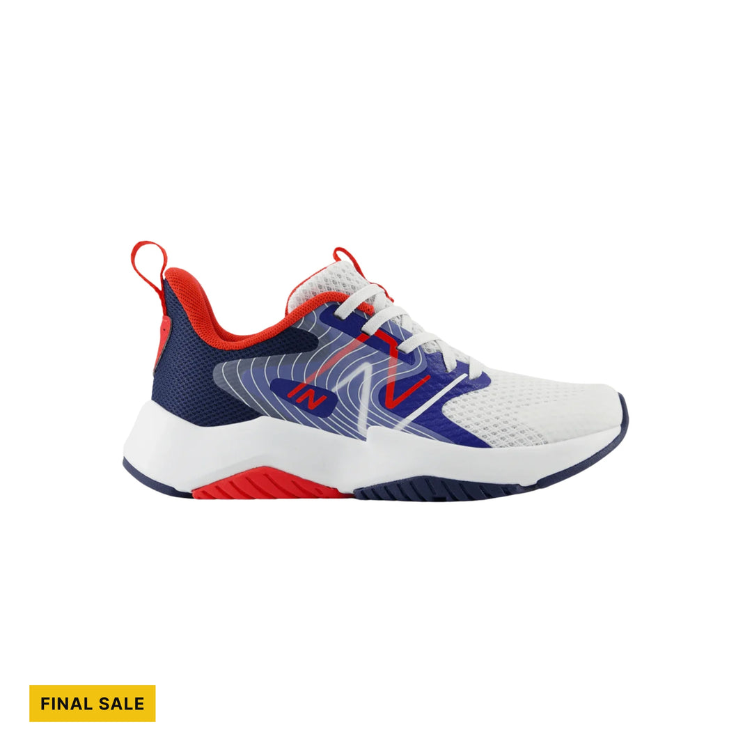 New Balance Little Kids' Rave Run v2 Shoes - Team Royal/White/True Red - FINAL SALE - Lenny's Shoe & Apparel