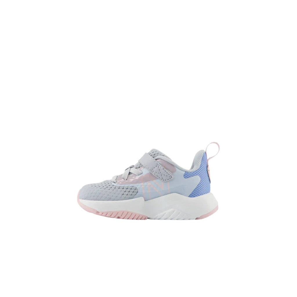 New Balance Toddlers Rave Run v2 Bungee Lace with Top Strap Shoes - Bright Sky with Granite and Rose Sugar - Lenny's Shoe & Apparel