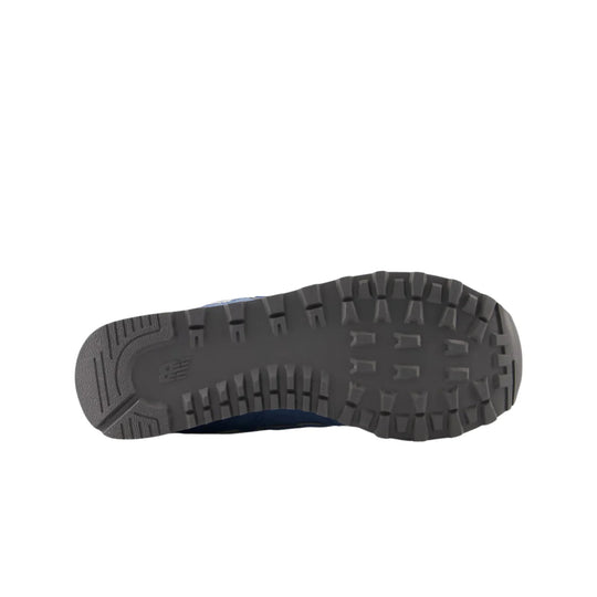 Gray sneaker outsole with deep tread and New Balance logo
