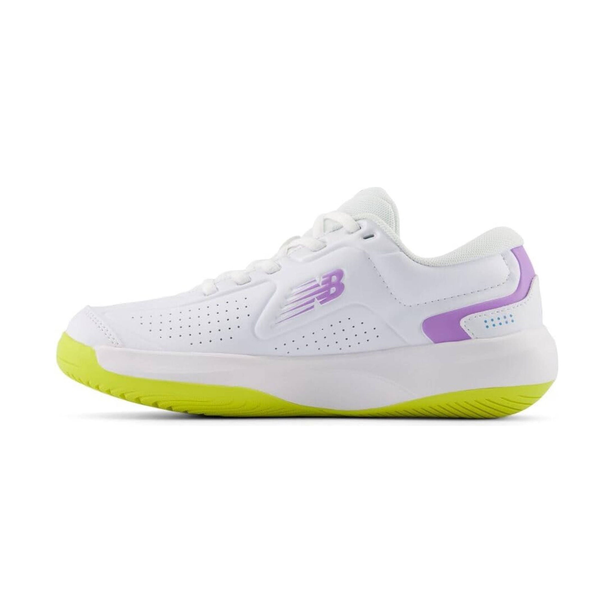 New Balance Women's 696v5 Court Tennis Shoes White/Purple Fade