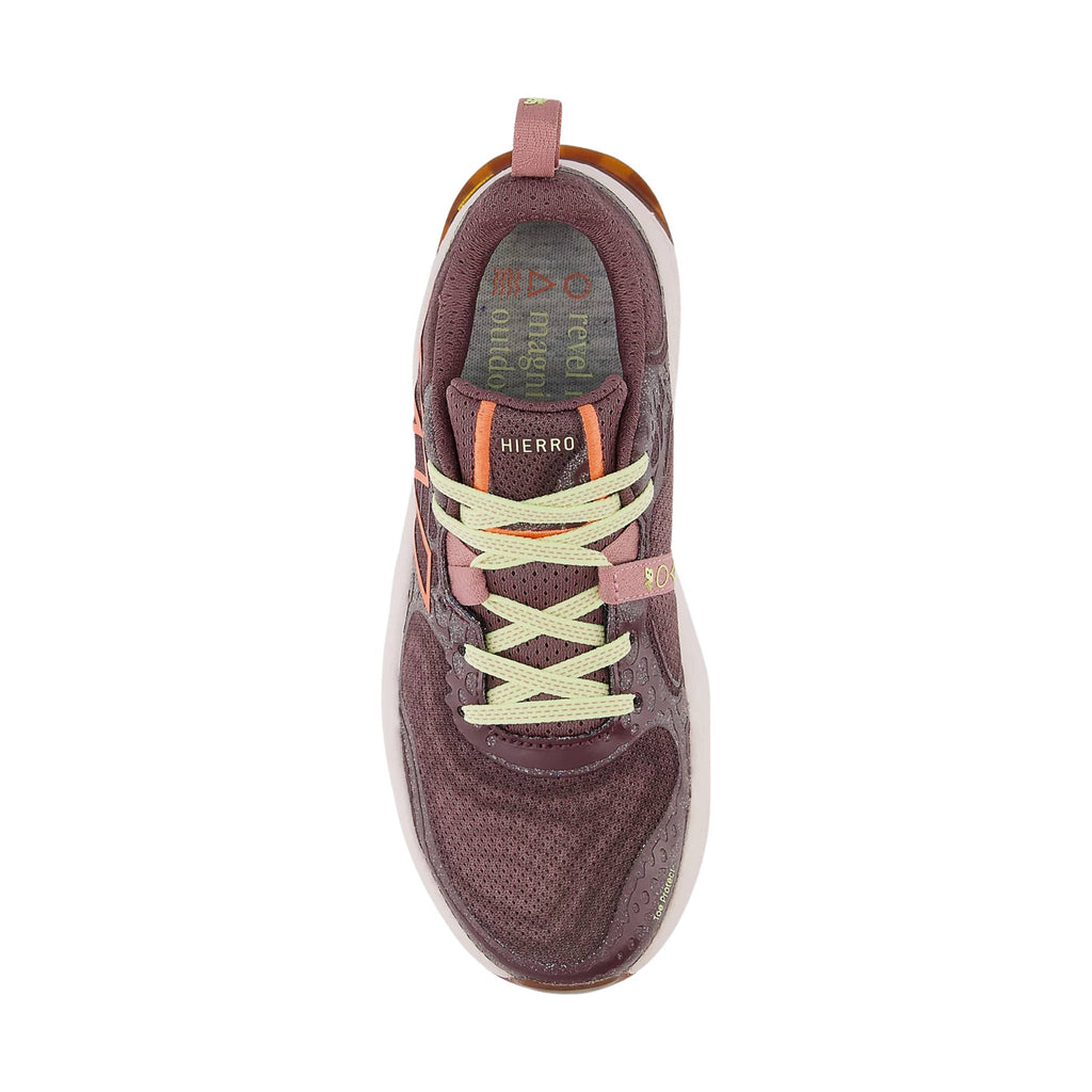 New Balance Women's Fresh Foam X Hierro v8 Trail Shoes - Licorice with Gulf Red and Pink Granite - Lenny's Shoe & Apparel