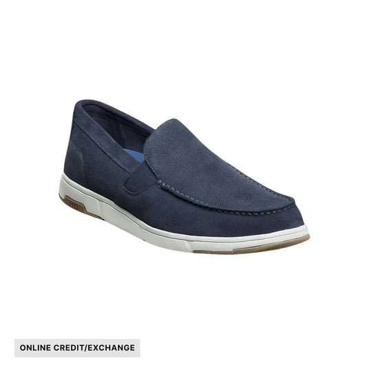 Nunn Bush Men's Luca Suede Moc Toe Venetian Slip On Shoes - Navy - ONLINE CREDIT/EXCHANGE - Lenny's Shoe & Apparel