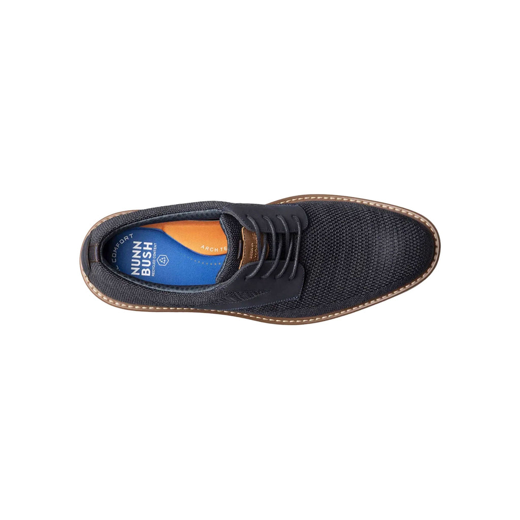 Nunn Bush Men's Griff Knit Plain Toe Oxford Shoes - Navy - Lenny's Shoe & Apparel