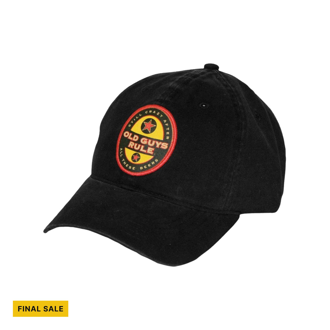 Old Guys Rule Beer Label Baseball Cap - Black - FINAL SALE - Lenny's Shoe & Apparel