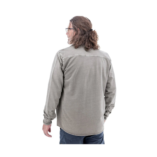 Light gray long-sleeve button-up shirt shown from the back