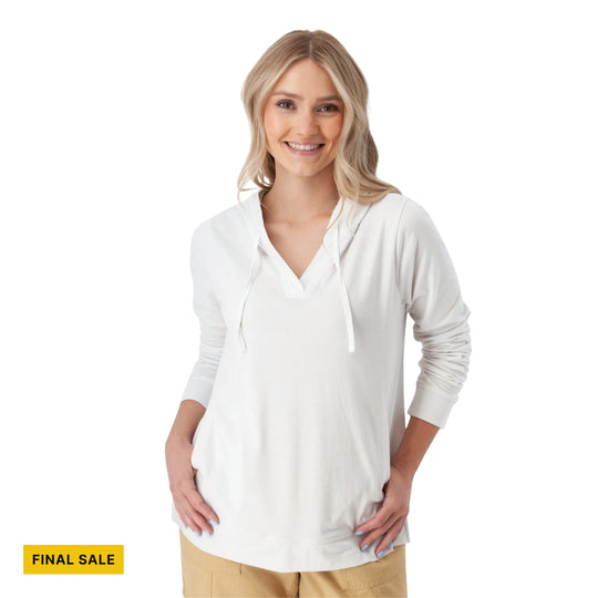 Old Ranch Women's Mari Pull On Hoodie - White - FINAL SALE - Lenny's Shoe & Apparel