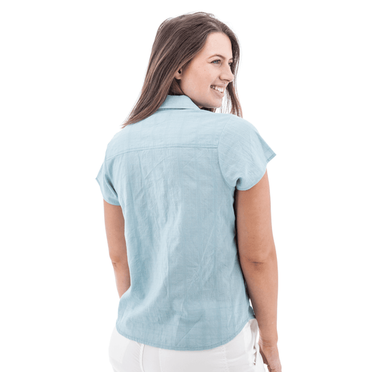 Old Ranch Women's Aubrey Organic Camp Shirt - Lt. Blue - Lenny's Shoe & Apparel