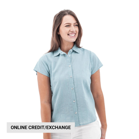Old Ranch Women's Aubrey Organic Camp Shirt - Lt. Blue - Lenny's Shoe & Apparel