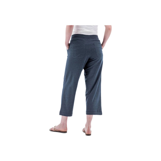 Dark navy cropped sweatpants shown from the back