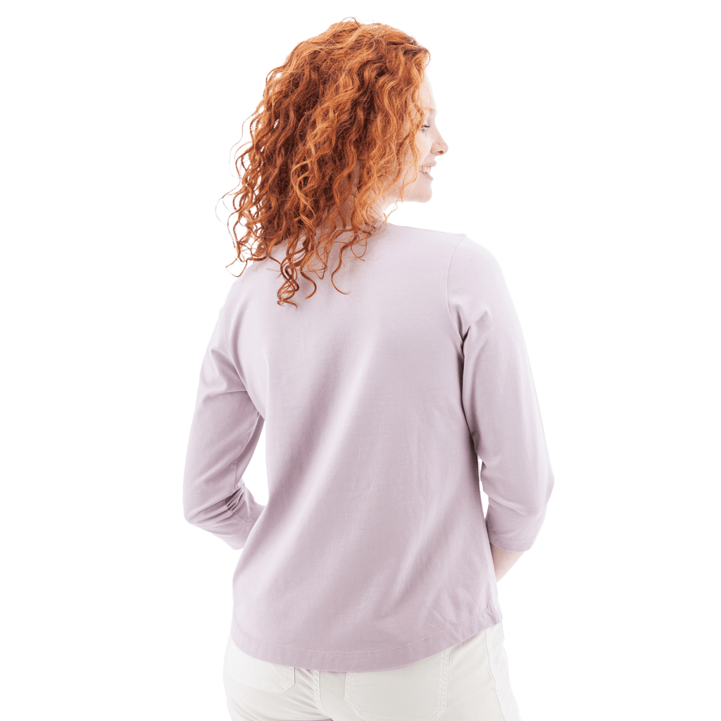 Old Ranch Women's Magnolia 25 Organic Three Quarter Sleeve Top - Iris - Lenny's Shoe & Apparel
