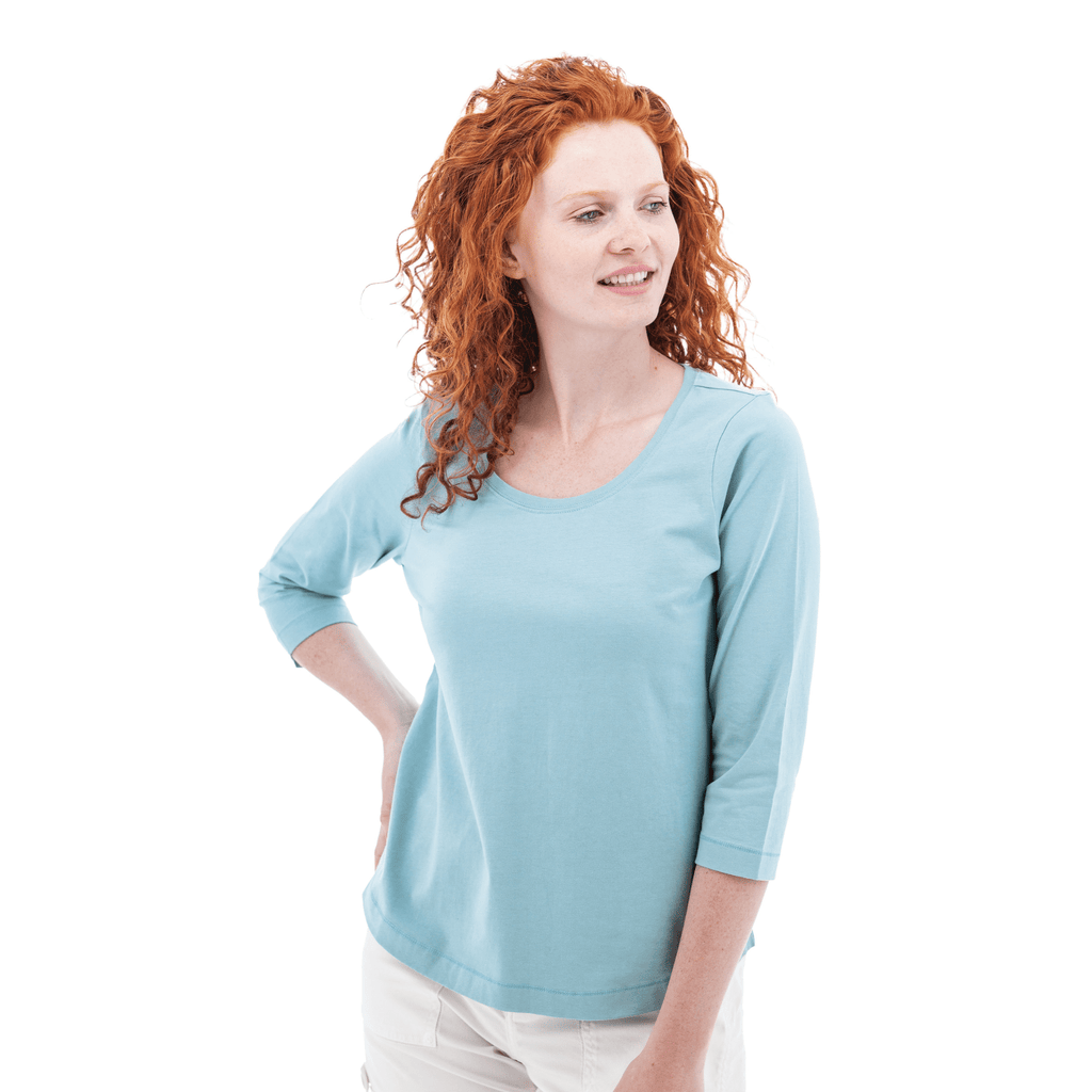 Old Ranch Women's Magnolia 25 Organic Three Quarter Sleeve Top - Tourmaline - Lenny's Shoe & Apparel