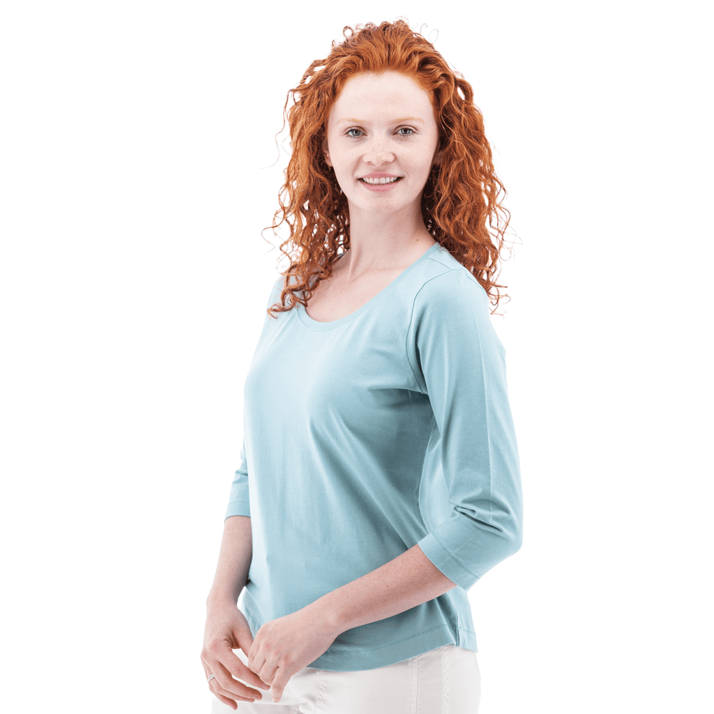 Old Ranch Women's Magnolia 25 Organic Three Quarter Sleeve Top - Tourmaline - Lenny's Shoe & Apparel