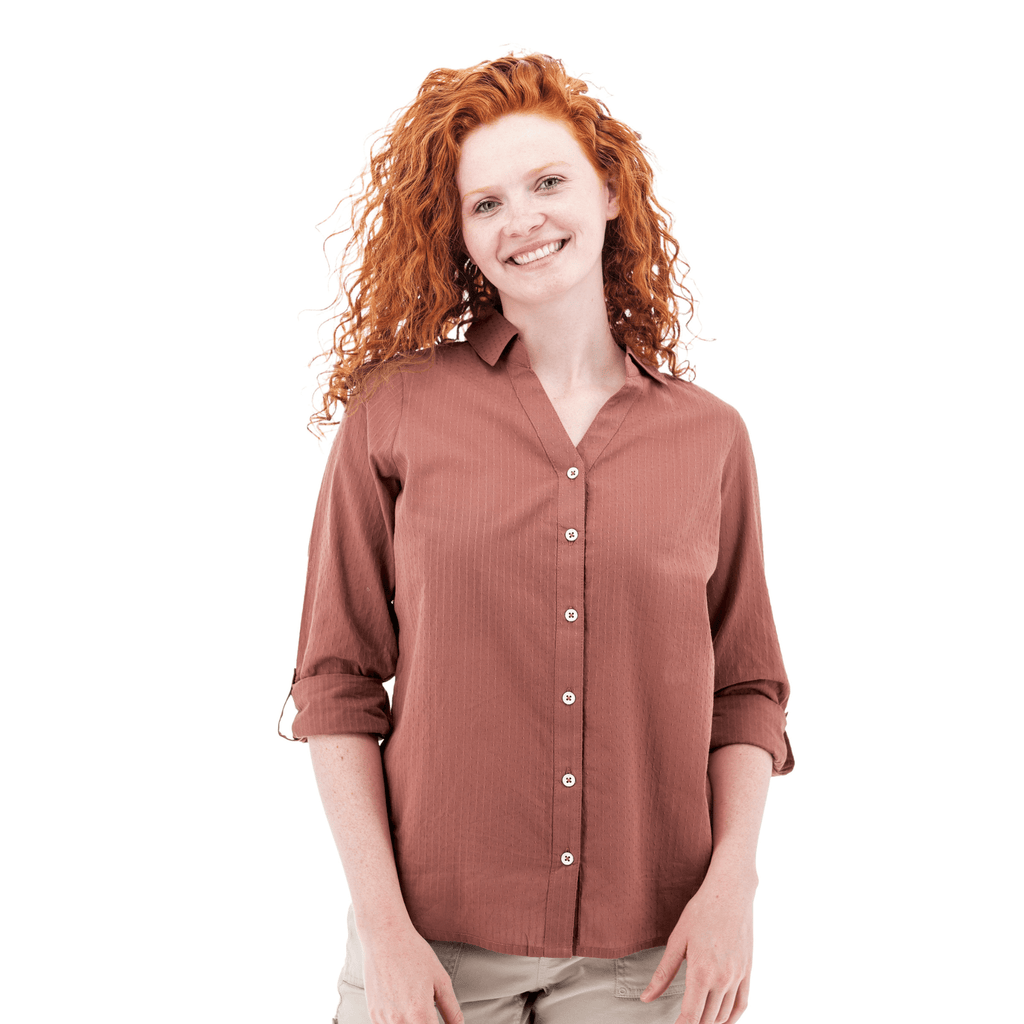 Old Ranch Women's Plumas 25 Organic Roll Up Shirt - Aragon - Lenny's Shoe & Apparel