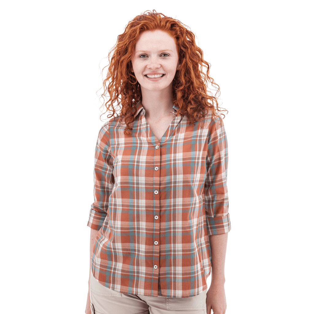 Old Ranch Women's Plumas 25 Organic Roll Up Shirt - Hot Sauce - Lenny's Shoe & Apparel