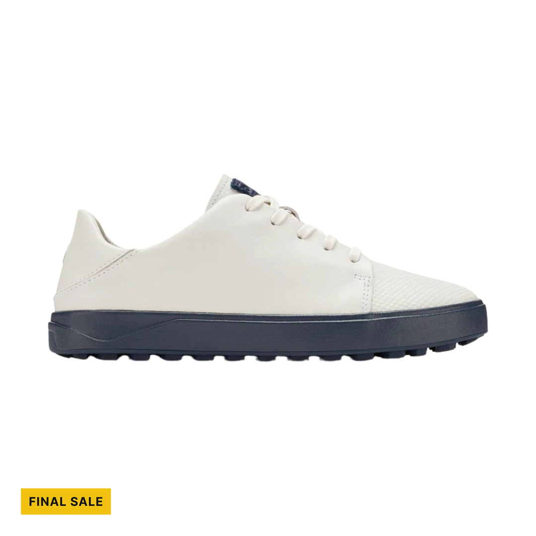 White golf shoe with navy sole and FINAL SALE label