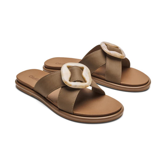 OluKai Women's La`i Slide Sandals - Tan - Lenny's Shoe & Apparel