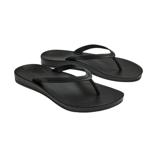 OluKai Women's Lalahi Leather Beach Sandals - Lava Rock - Lenny's Shoe & Apparel