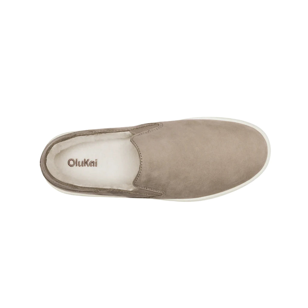 Olukai Women's Pehuea Cozy Slip On Shoes - Taupe Grey - Lenny's Shoe & Apparel