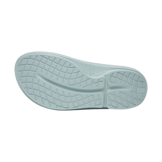 Light gray foam slide sandal sole with textured tread and size markings