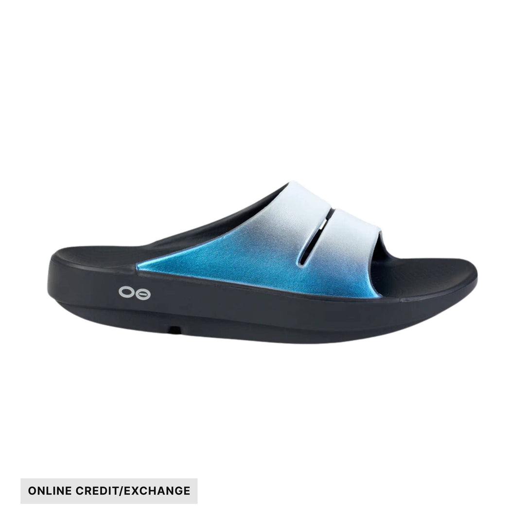 OOfos Women's OOahh Luxe Slide - Frost - ONLINE CREDIT/EXCHANGE - Lenny's Shoe & Apparel
